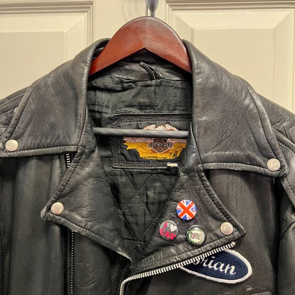 Brian Setzer Tribute, Black Leather Motorcycle Jacket - Picture 4 of 10